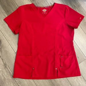 LG Red Dickies Xtreme Stretch Scrub Top